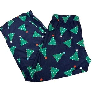 Sleep Chic Navy Christmas Trees Soft Flannel Straight Leg PJ Pants Loungewear L